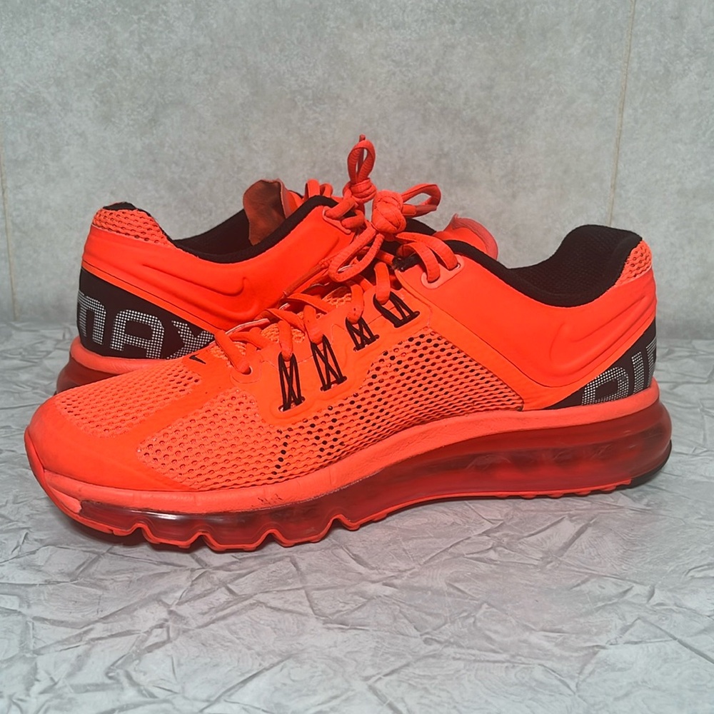 Nike Airmax 2013 TOTAL CRIMSON ORANGE AND BLACK men’s size 8 5554886-801